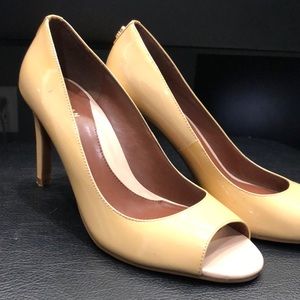 Cole Haan heels. Patent nude.